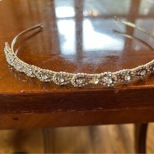 Elegant Silver Crystal Wedding/Communion Headband